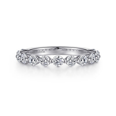 Gabriel 14K White Gold 1.00ctw Diamond Wedding Band