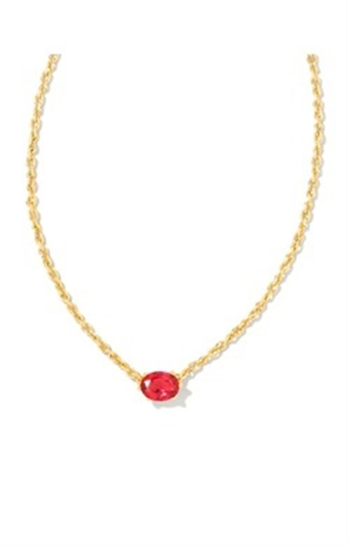 Gold Tone Necklace Featuring Red Crystal by Kendra Scott