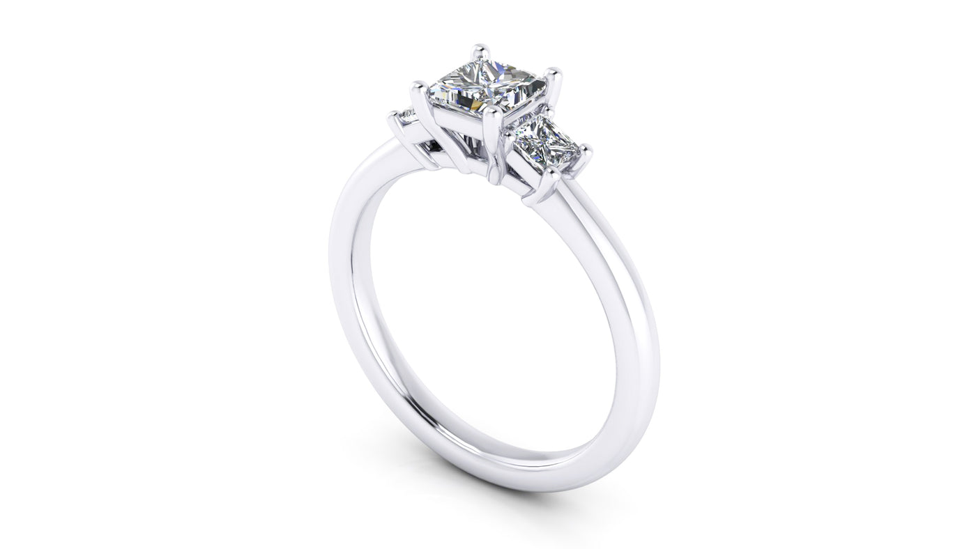 14K White Gold 0.96ctw 4 Prong Engagement Ring by Thollot