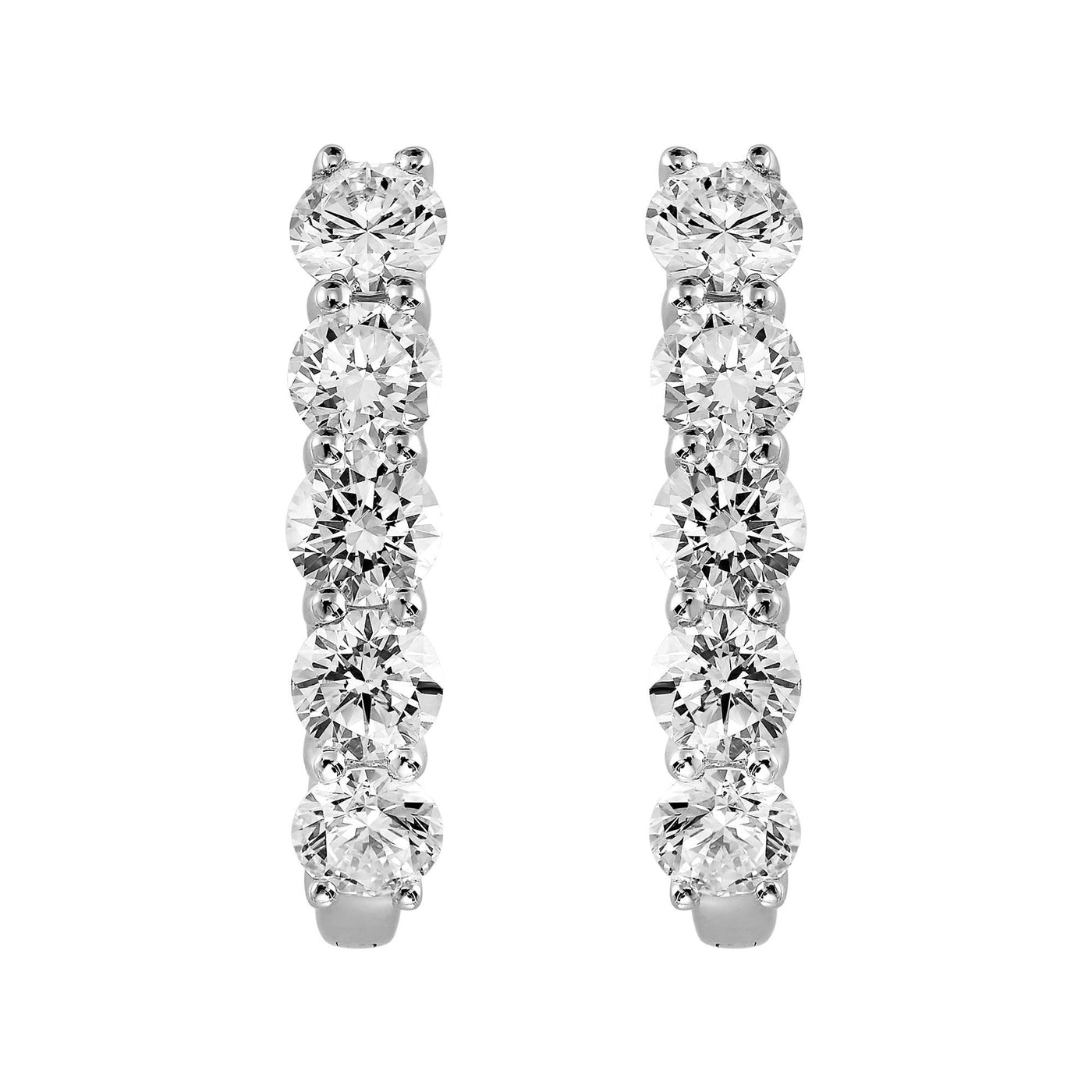 Armadani 14K White Gold 1.00ctw Oval Hoop Style Lab Grown Diamond Earrings