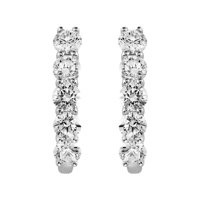 Armadani 14K White Gold 1.00ctw Oval Hoop Style Lab Grown Diamond Earrings