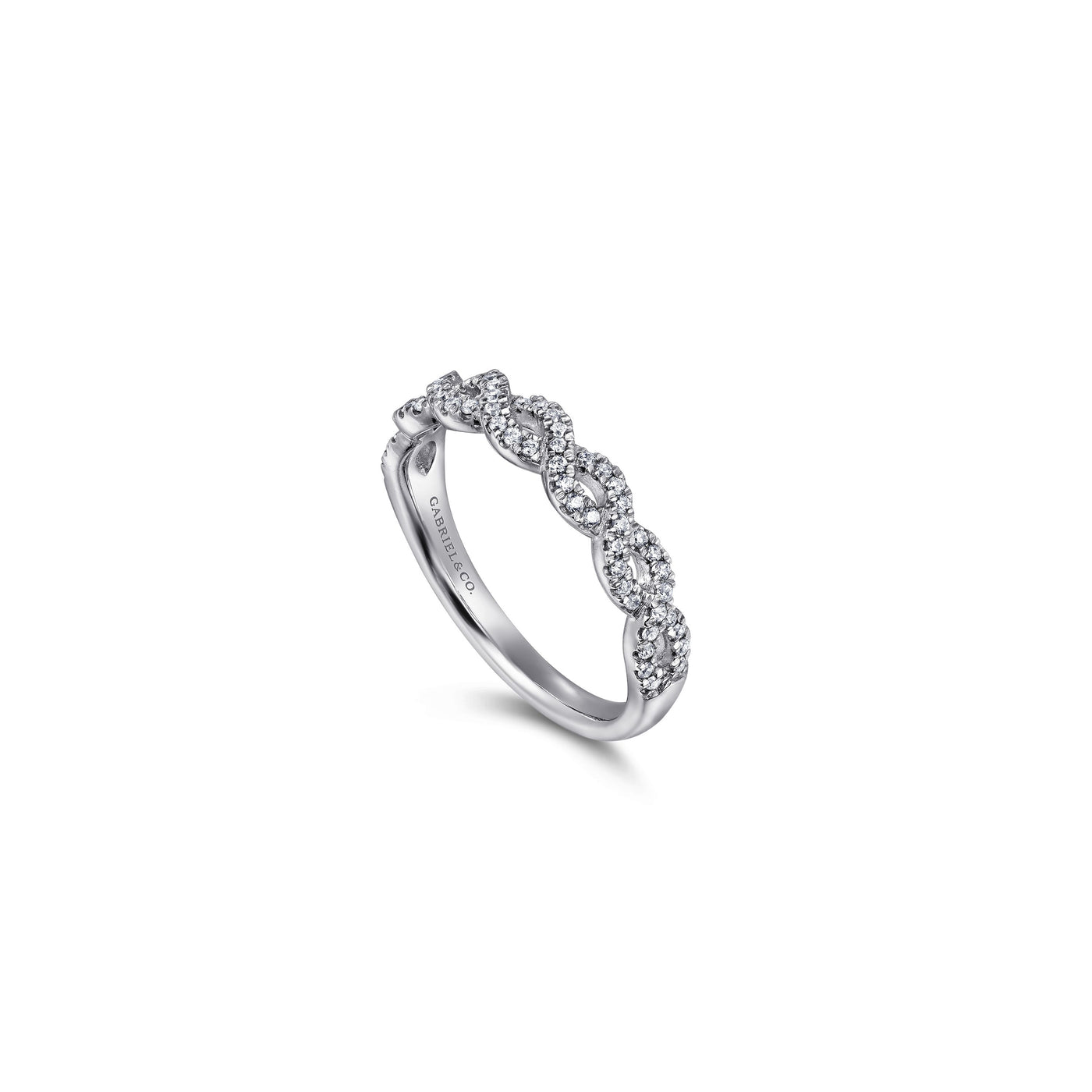 Gabriel 14K White Gold 0.20ctw Twist band