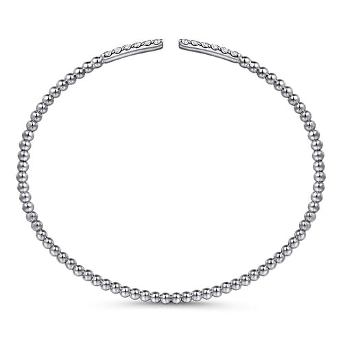 Gabriel 14K White Gold 0.30ctw 6.25" Bangle Style Diamond Bracelet