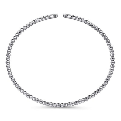 Gabriel 14K White Gold 0.30ctw 6.25" Bangle Style Diamond Bracelet