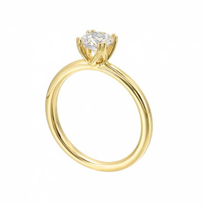 Thollot-Colorado Cut 14K Yellow Gold Double Prong Style Diamond Semi-Mount Engagement Ring