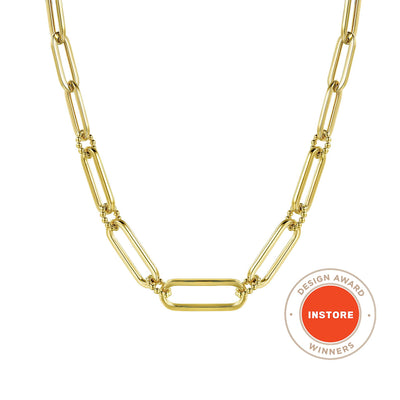 14K Yellow Gold 17" Bujukan Style Paperclip Necklace