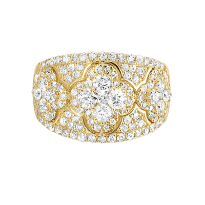 14K Yellow Gold 1.5ctw Bold Statement Diamond Fashion Ring