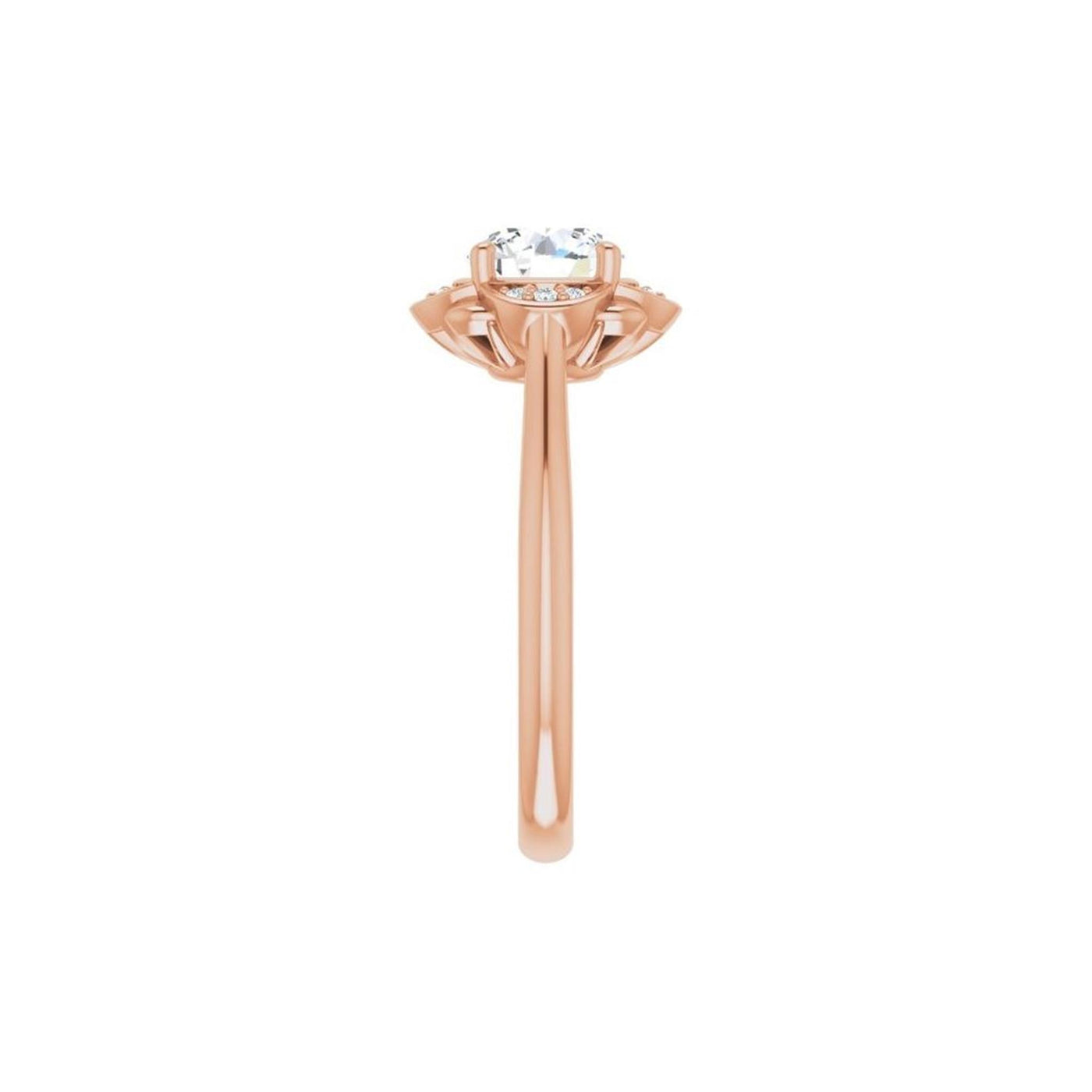 Ever & Ever 14K Rose Gold .04ctw 4 Prong Style Diamond Semi-Mount Engagement Ring