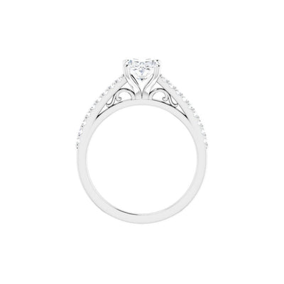 Ever & Ever 14K White Gold .20ctw 4 Prong Style Diamond Semi-Mount Engagement Ring