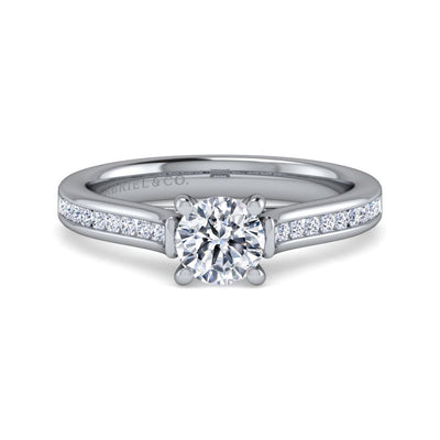 Gabriel 14K White Gold .25ctw 4 Prong Style Diamond Semi-Mount Engagement Ring