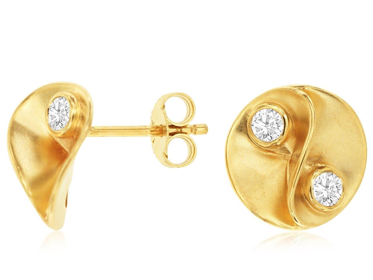 Royal 14K Yellow Gold .33ctw Circle Stud Style Diamond Earrings