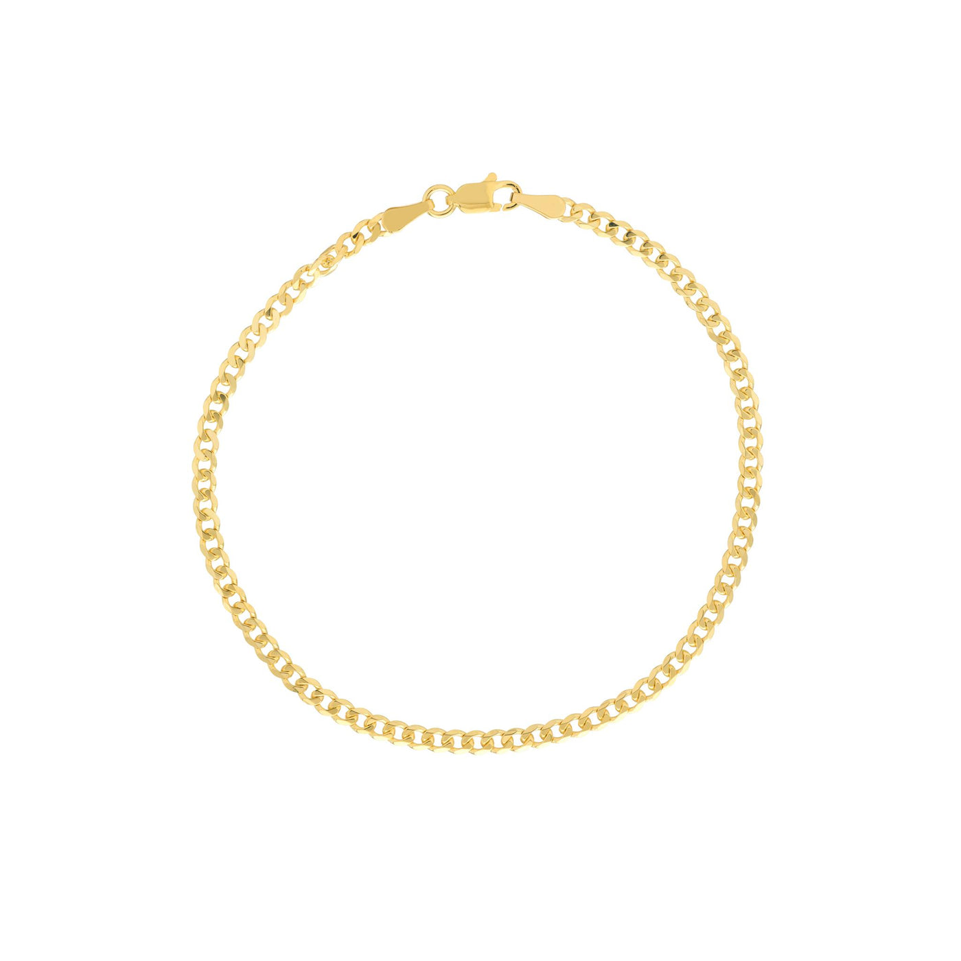14K Yellow Gold 7.25" Solid Italian Curb Bracelet