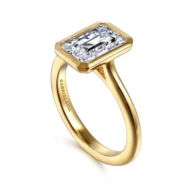 Gabriel 14K Yellow Gold Bezel Style Diamond Semi-Mount Engagement Ring