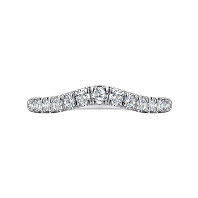Gabriel 14K White Gold 0.261ctw Contoured Diamond Band