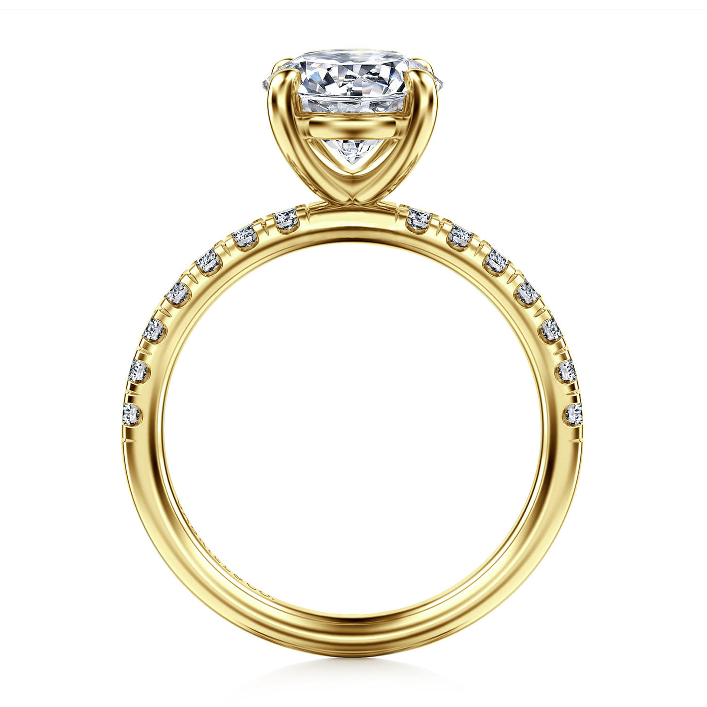 Gabriel 14K Yellow Gold 0.353ctw 4 Prong Style Diamond Semi-Mount Engagement Ring