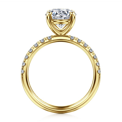 Gabriel 14K Yellow Gold 0.353ctw 4 Prong Style Diamond Semi-Mount Engagement Ring