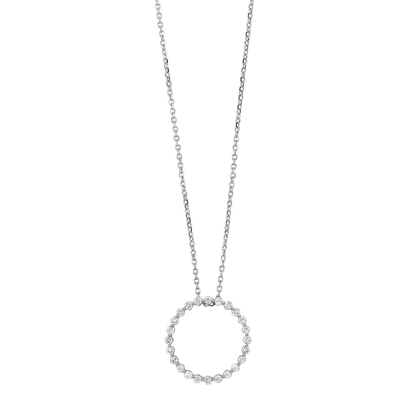 14K White Gold .25ctw Circle Style Pendant