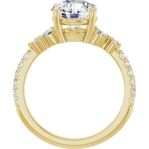 Ever & Ever 14K Yellow Gold 0.33ctw 4 Prong Style Diamond Semi-Mount Engagement Ring