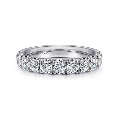 Gabriel 14K White Gold 1.492ctw Diamond Wedding Band