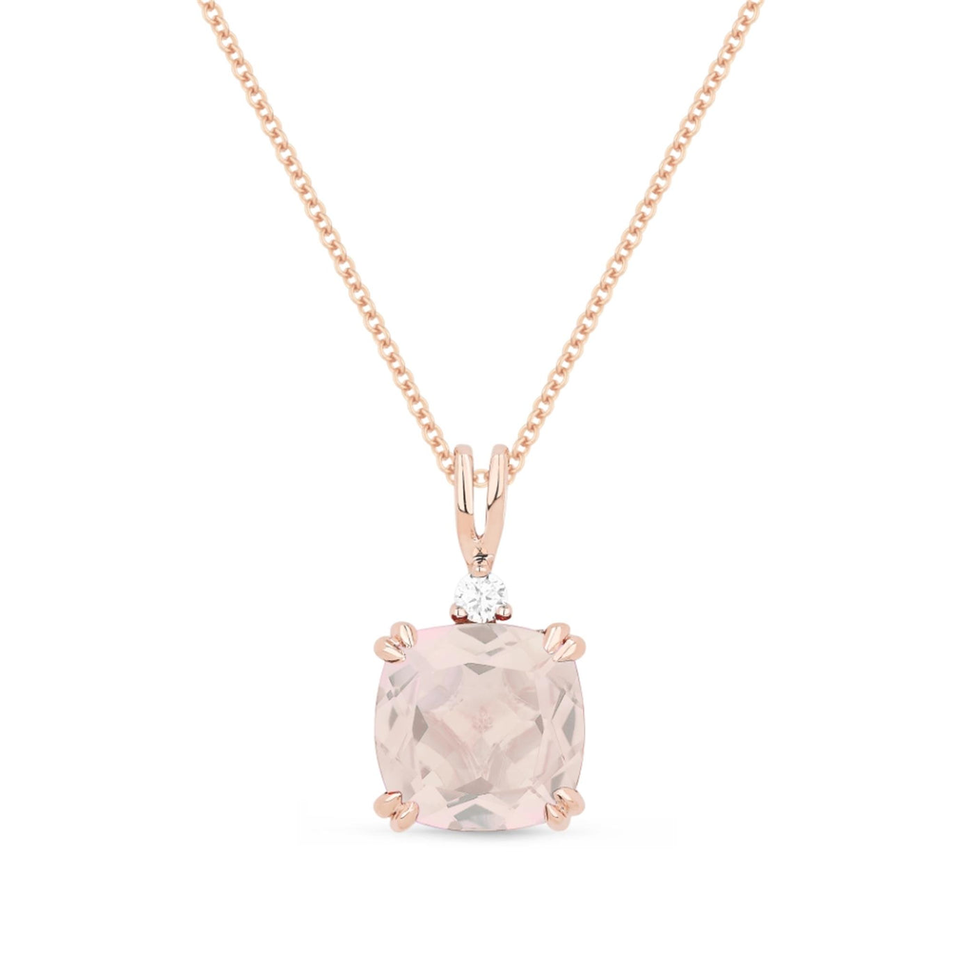 Madison L 14K Rose Gold 2.12ctw Solitaire Style Created Morganite Necklace