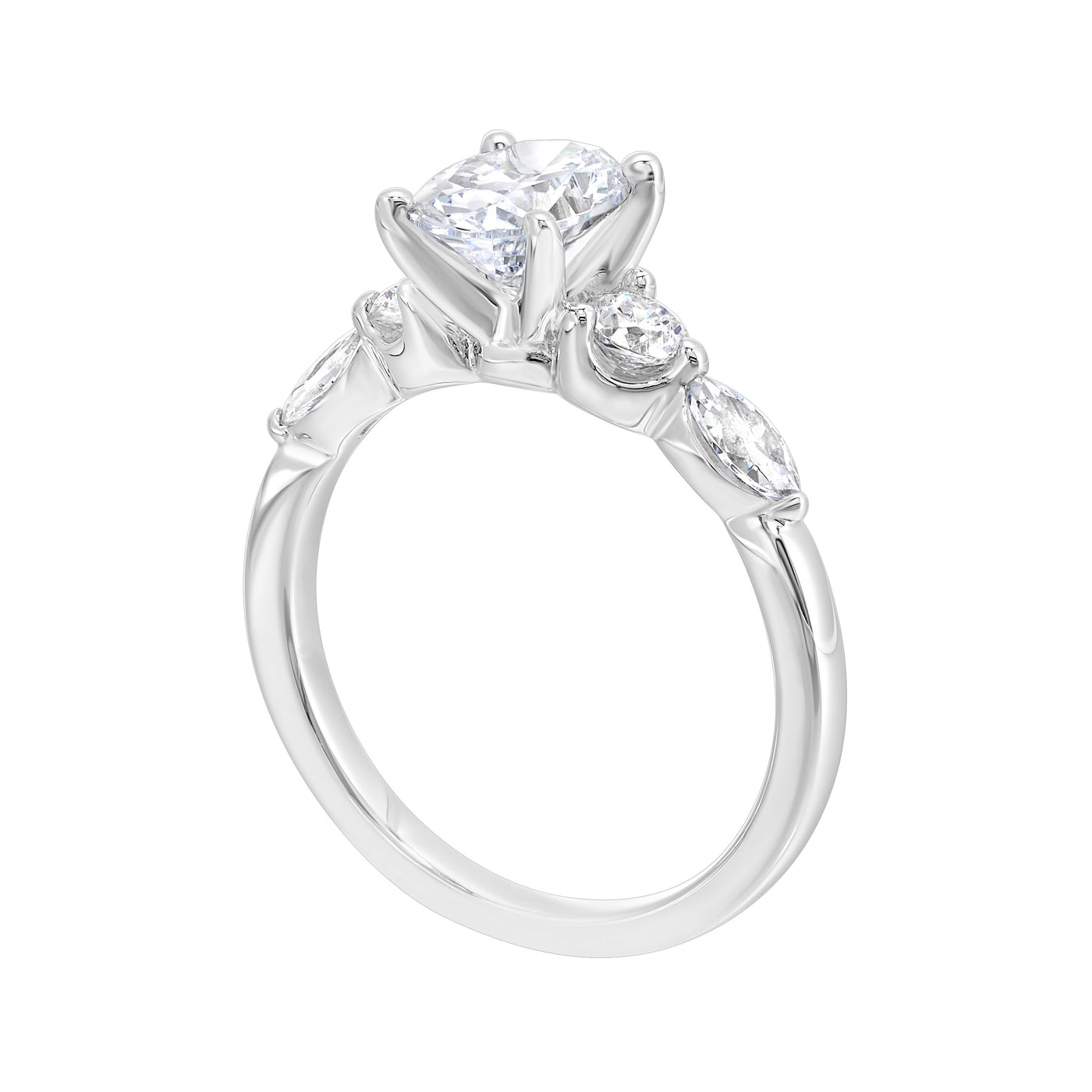 Alpha 14K White Gold 1.5ctw 4 Prong Lab Grown Diamond Engagement Ring