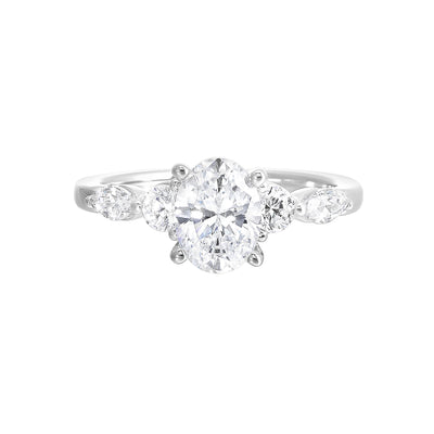 Alpha 14K White Gold 1.5ctw 4 Prong Lab Grown Diamond Engagement Ring