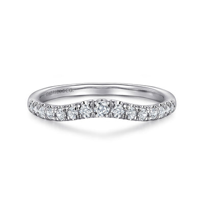 Gabriel 14K White Gold 0.25ctw Contoured Diamond Band