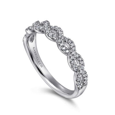 Gabriel 14K White Gold 0.20ctw Twist band