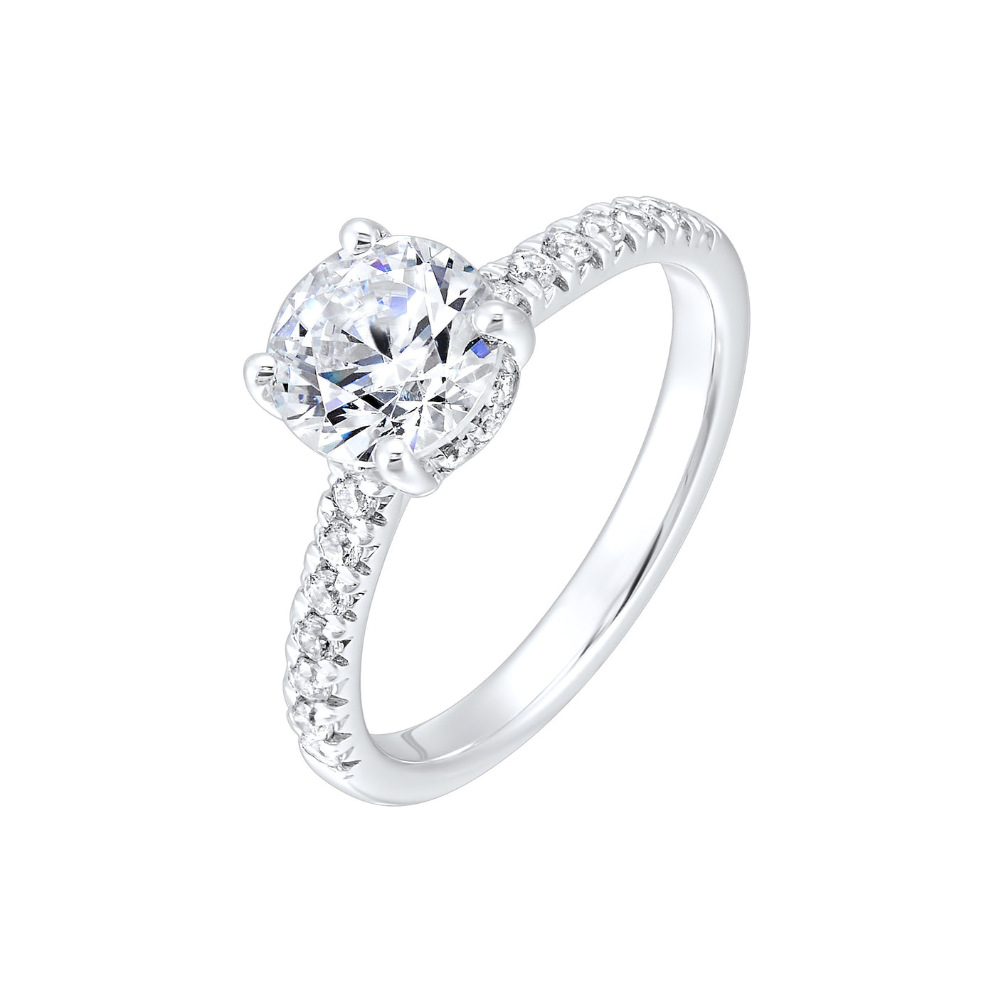 14K White Gold 1.28ctw 4 Prong Lab Grown Diamond Engagement Ring