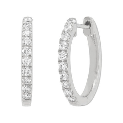Armadani 14K White Gold 0.25ctw Round Hoop Style Lab Grown Diamond Earrings