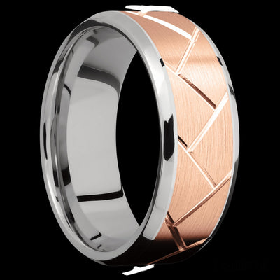 Lashbrook 14K White & Rose Gold 8mm Flat Wedding Band