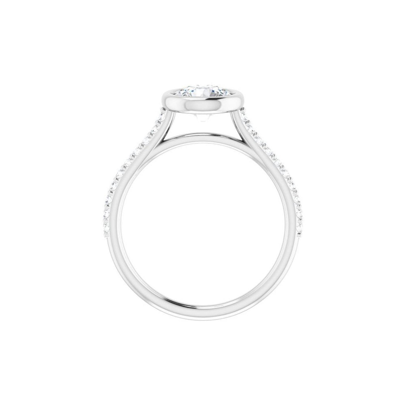 Ever & Ever 14K White Gold .20ctw Bezel Style Diamond Semi-Mount Engagement Ring