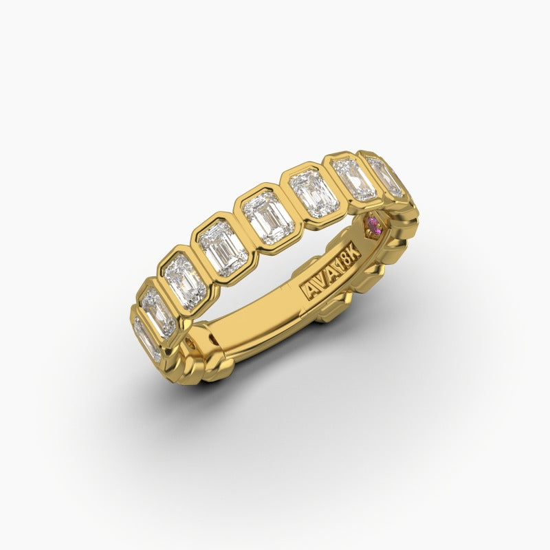 Ava Couture 14K Yellow Gold 1.50ctw Diamond Wedding Band