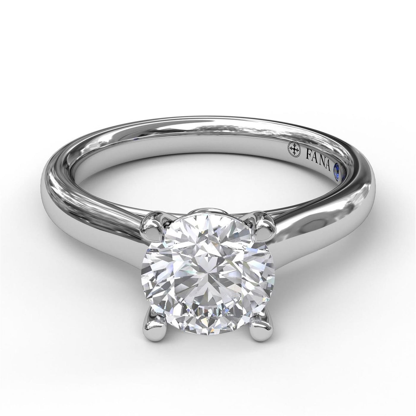 Fana 14K White Gold .03ctw 4 Prong Style Diamond Semi-Mount Engagement Ring