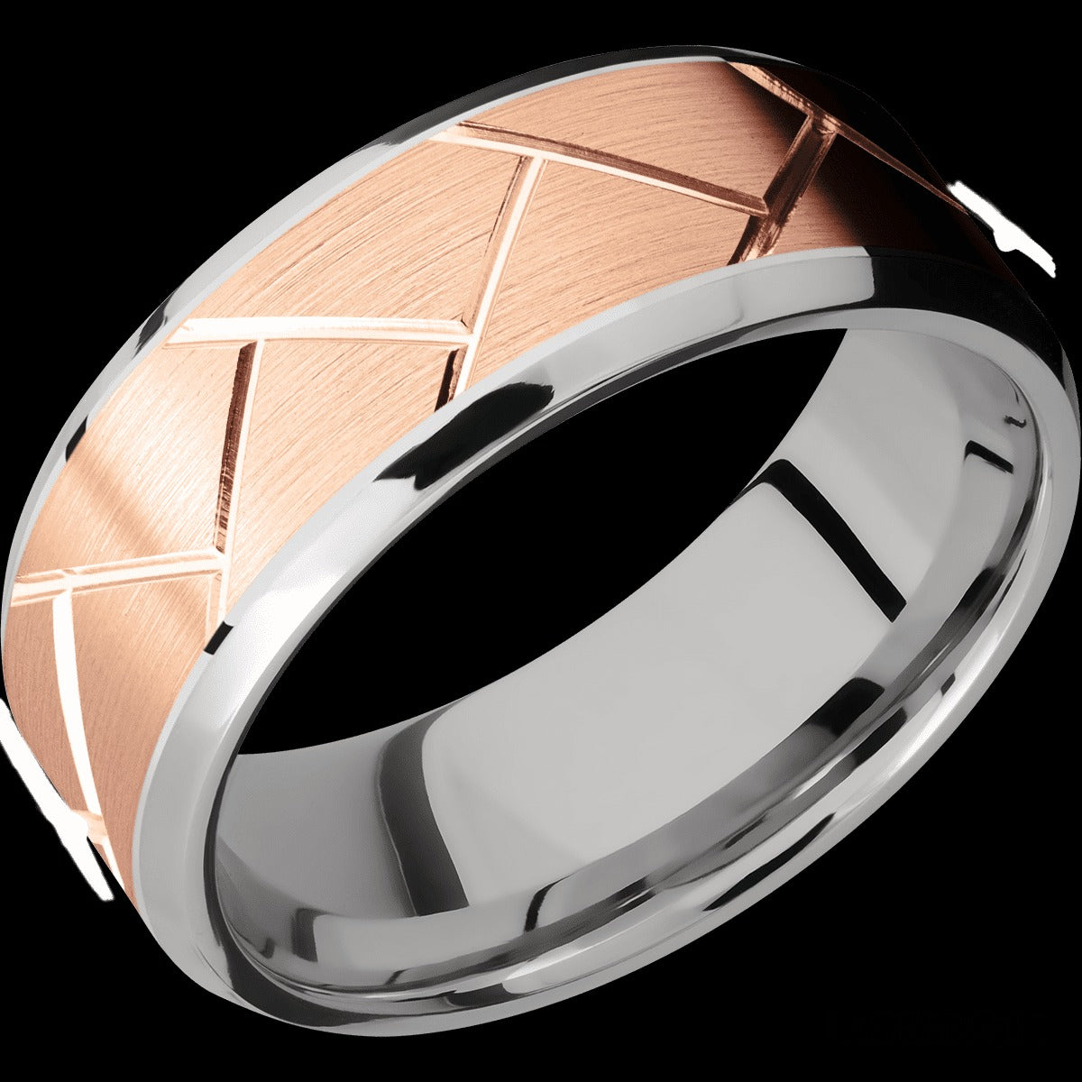 Lashbrook 14K White & Rose Gold 8mm Flat Wedding Band