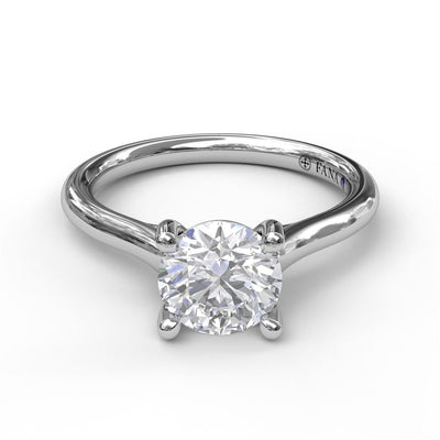 Fana 14K White Gold .04ctw 4 Prong Style Diamond Semi-Mount Engagement Ring