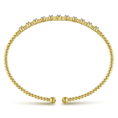 Gabriel 14K Yellow Gold 0.32ctw 6.25" Bangle Style Diamond Bracelet