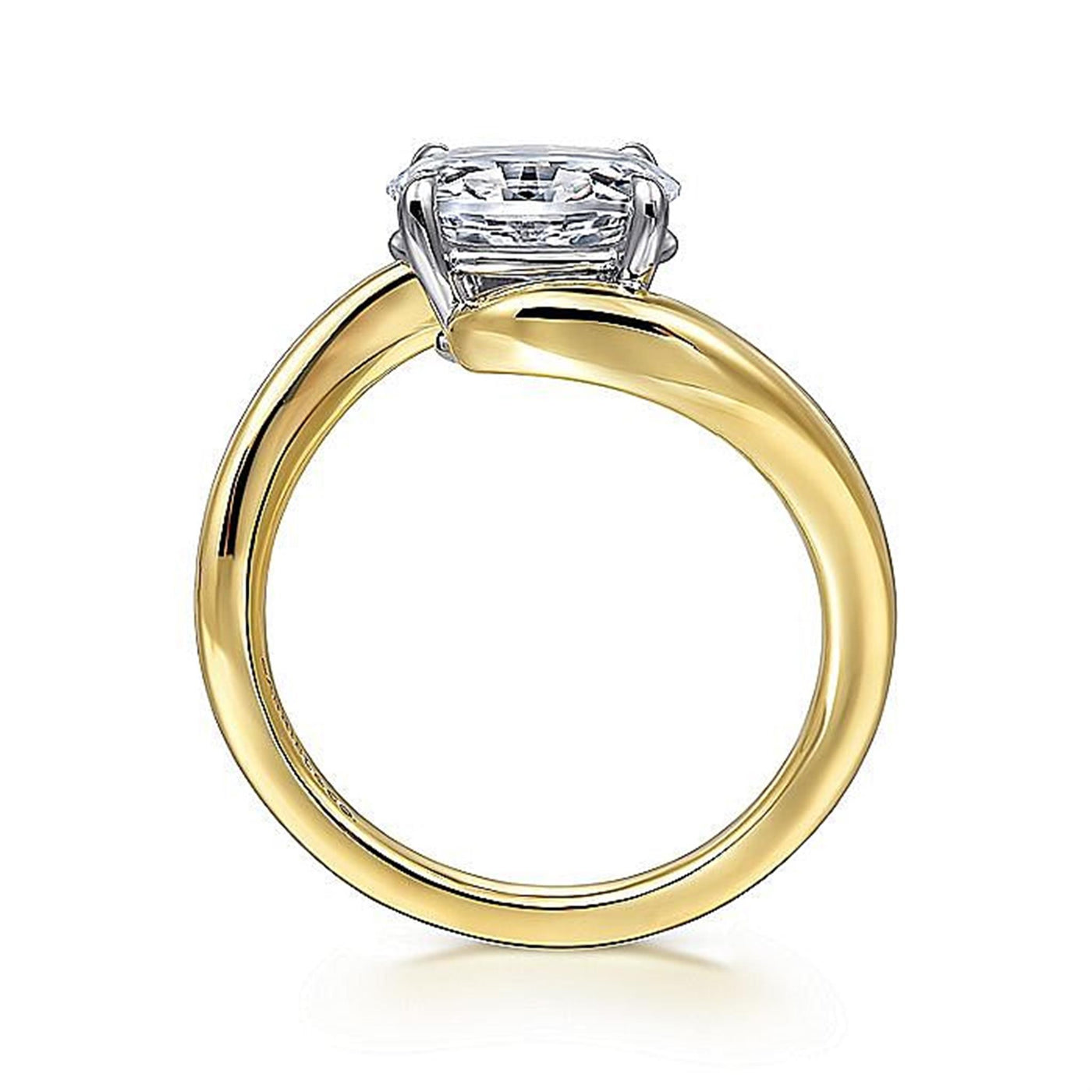 Gabriel 14K White & Yellow Gold 2.5ctw 4 Prong Style Diamond Semi-Mount Engagement Ring