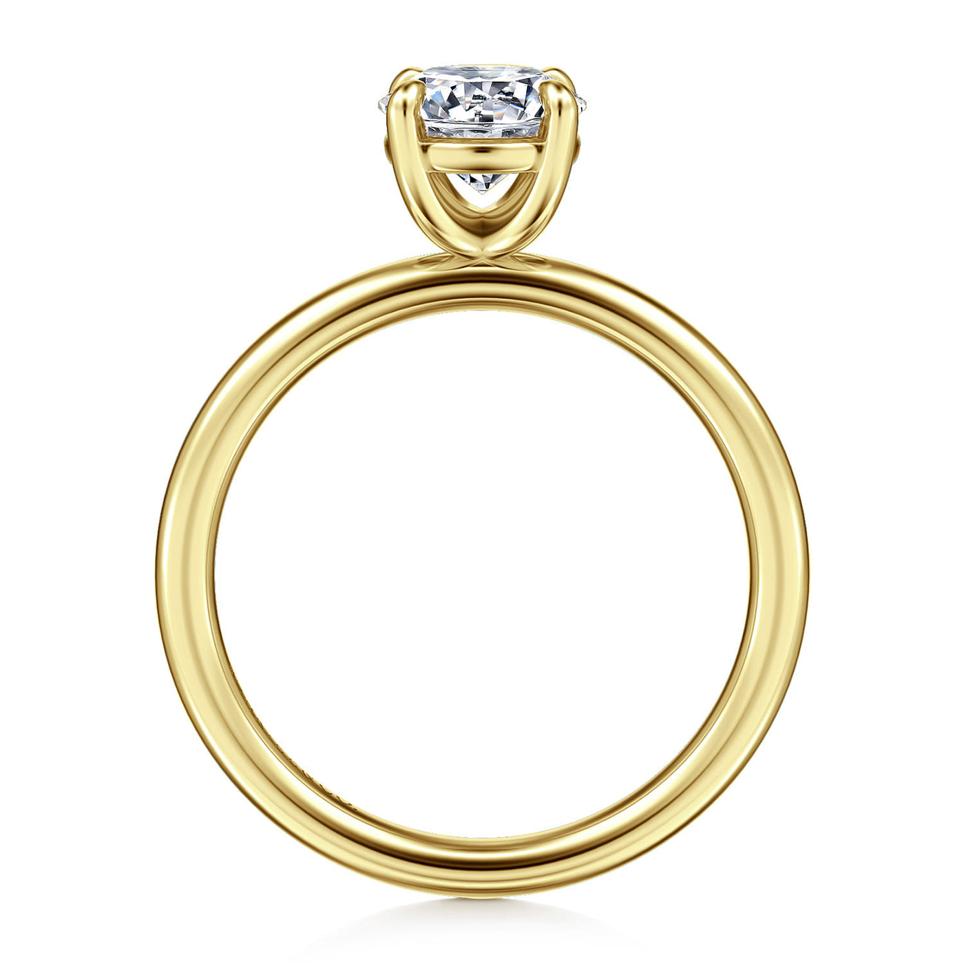 Gabriel 14K Yellow Gold 4 Prong Style Diamond Semi-Mount Engagement Ring