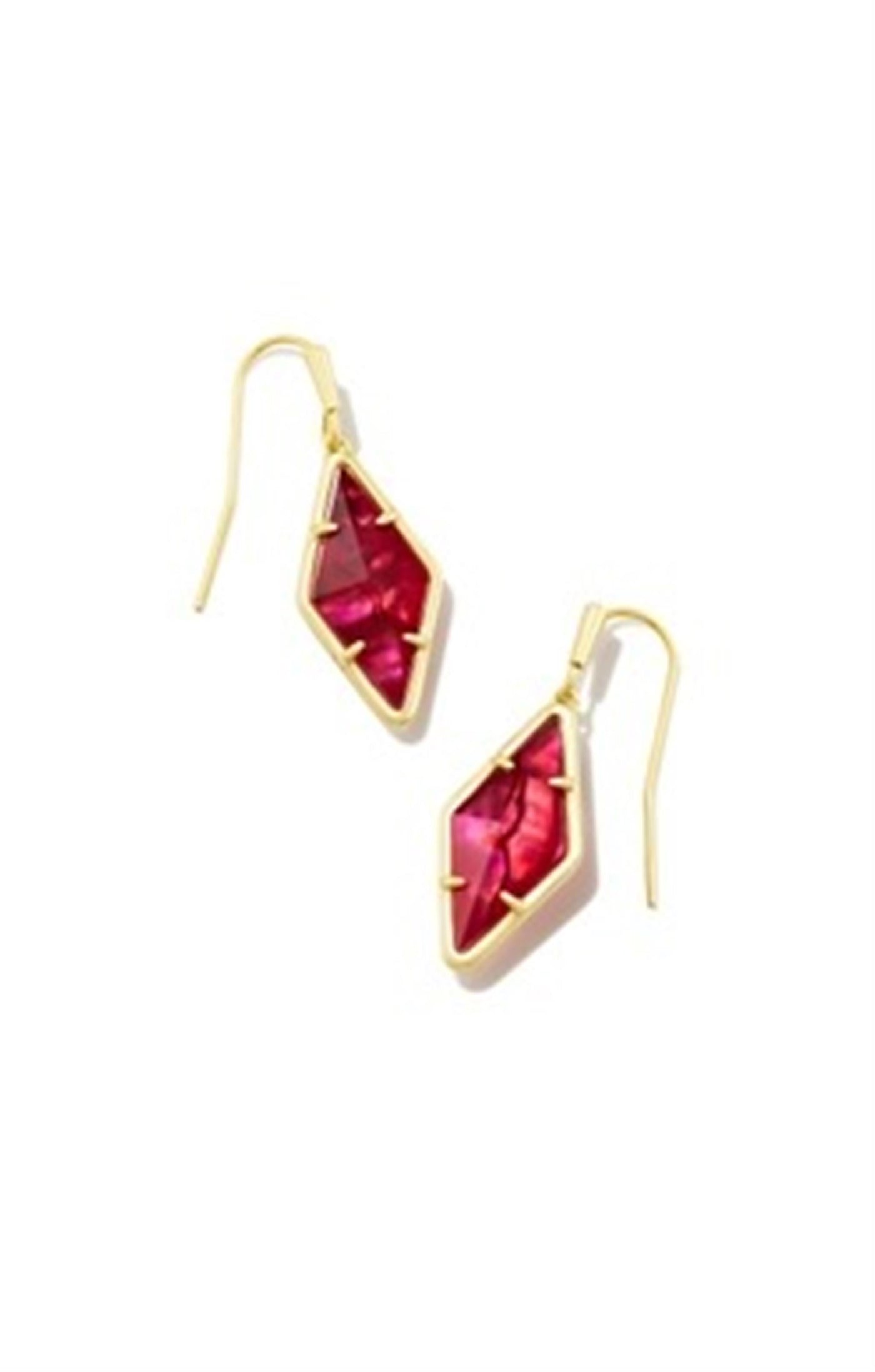 Gold Tone Earrings Featuring Raspberry Illusion by Kendra Scott