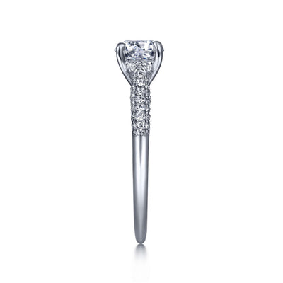 Gabriel 14K White Gold .33ctw 4 Prong Style Diamond Semi-Mount Engagement Ring