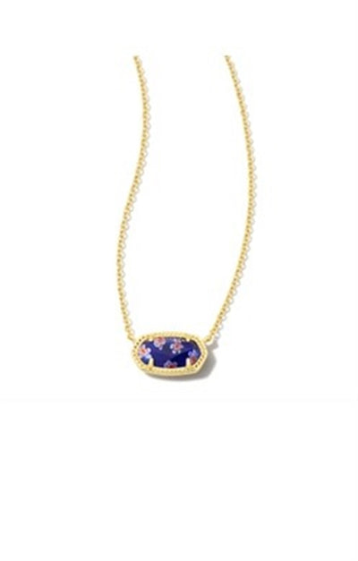 Gold Tone Necklace Featuring Cobalt Blue Mosaic by Kendra Scott
