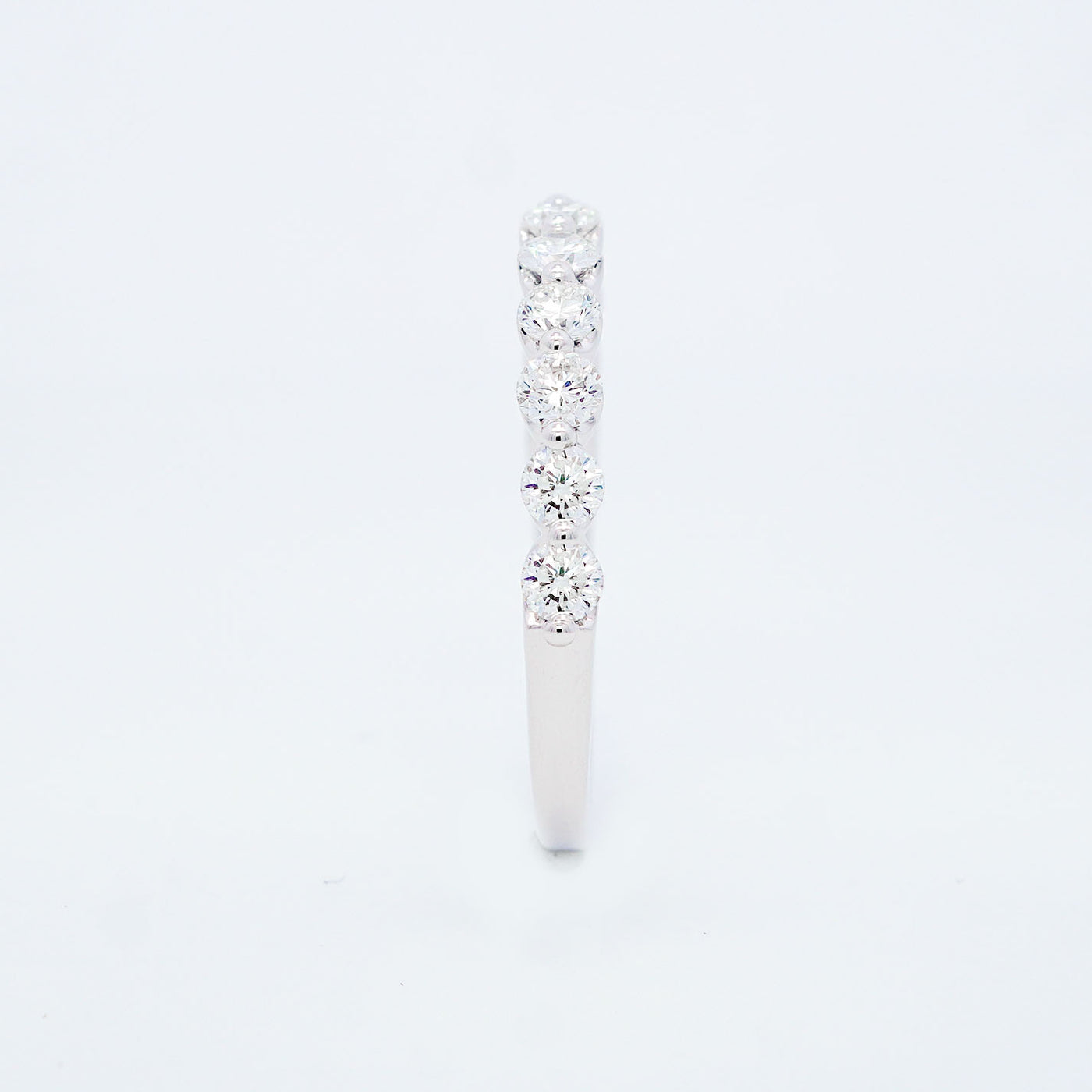 14K White Gold .75ctw Single Prong Diamond Band