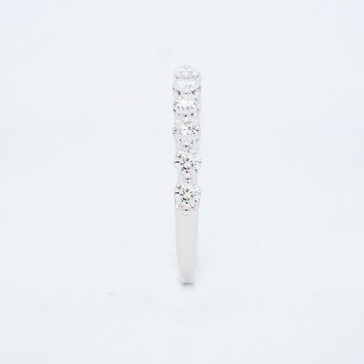 14K White Gold .75ctw Single Prong Diamond Band