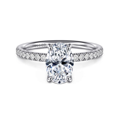 Gabriel 14K White Gold 0.196ctw 4 Prong Style Diamond Semi-Mount Engagement Ring