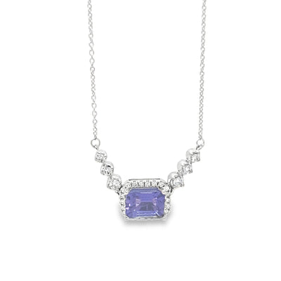 14K White Gold 1.40ctw Expression Style Tanzanite Necklace