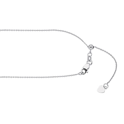 14K White Gold 0.8mm 22" Adjustable Box Chain