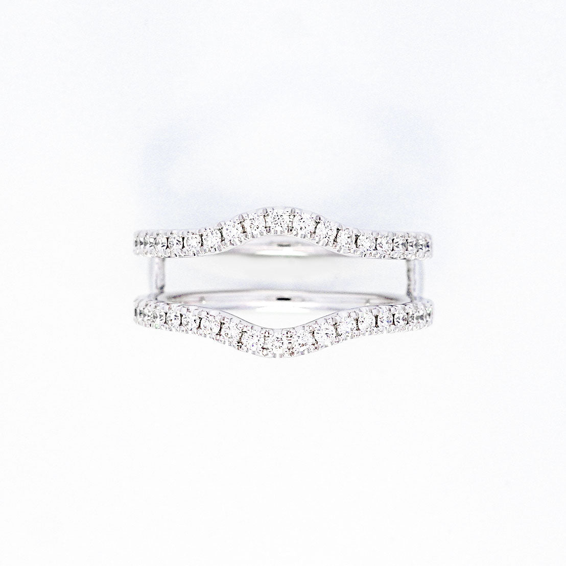 14K White Gold .55ctw Curved Diamond Ring Guard