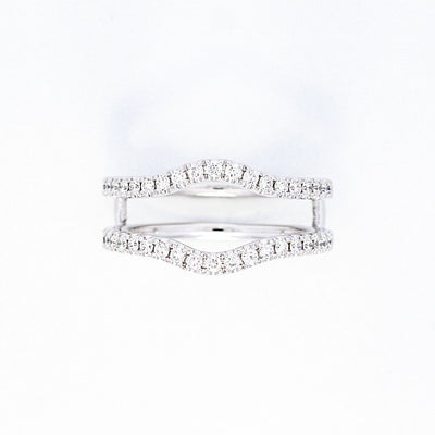 14K White Gold .55ctw Curved Diamond Ring Guard