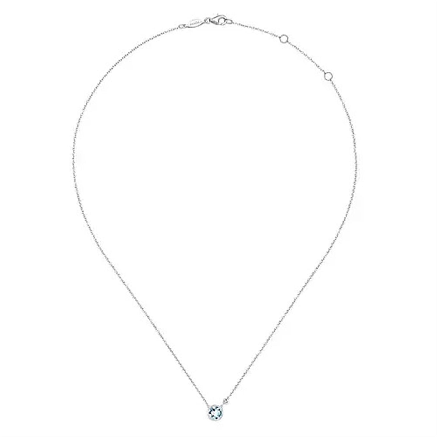 Sterling Silver .76ctw Solitaire Style Necklace